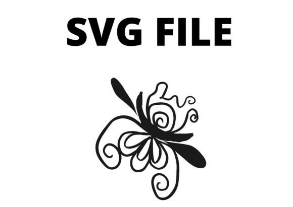 Abstract Flower Craft Svg Black Line Graphics