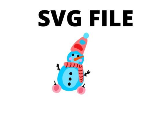 Blue Red Snowman Svg for Crafts and Graphics