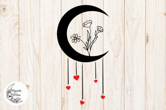 Floral Moon SVG: Graphics for Crafts and Digital Selling