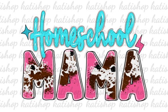 Home School Mama Cowhide Png Sublimation