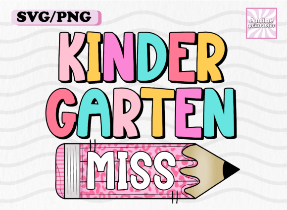 Kindergarten School Pink Pencil Teacher Graphics for Crafts