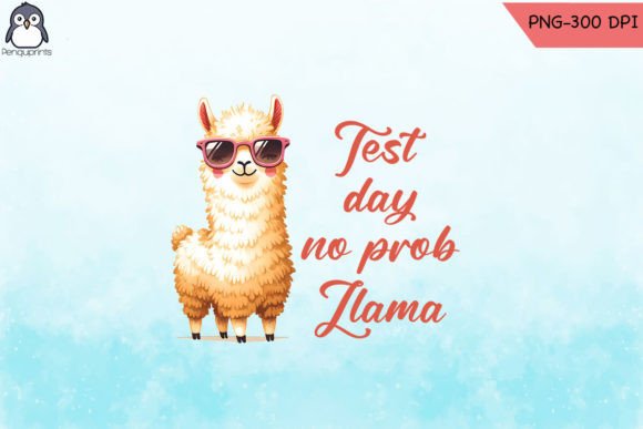 No Prob Llama Test Day Teacher PNG