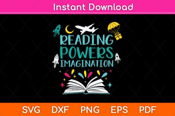 Reading Powers Imagination SVG Design: A Versatile Craft Graphic for Creative Brands