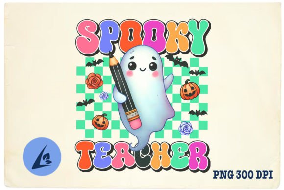 Retro Ghost Halloween Teacher PNG: A Designer’s Perspective