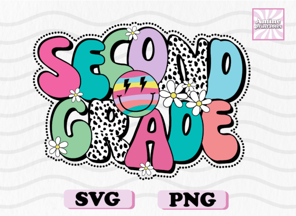 Retro School 2nd Grade Dalmatian Dots: A Versatile Graphic Design Asset for Crafts and Branding