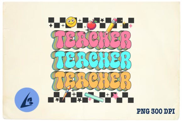 Retro Teacher Sublimation PNG Graphics