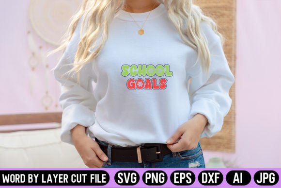 School Goals Retro Design Graphics & Crafts