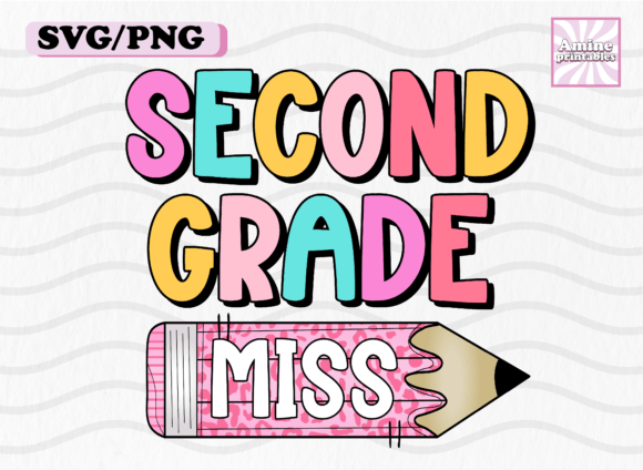 Second Grade School Girl Pencil Teacher: A Unique Graphic Asset for Crafts and Branding