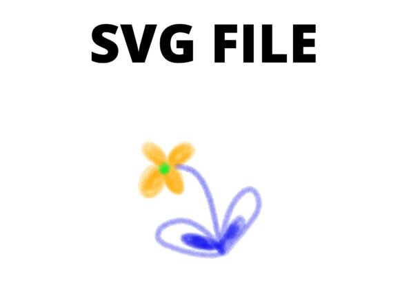 Small Orange Flower Svg Craft Blue Leaf