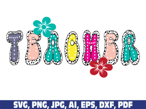 Teacher Bright Doodle Dalmatian Spot PNG