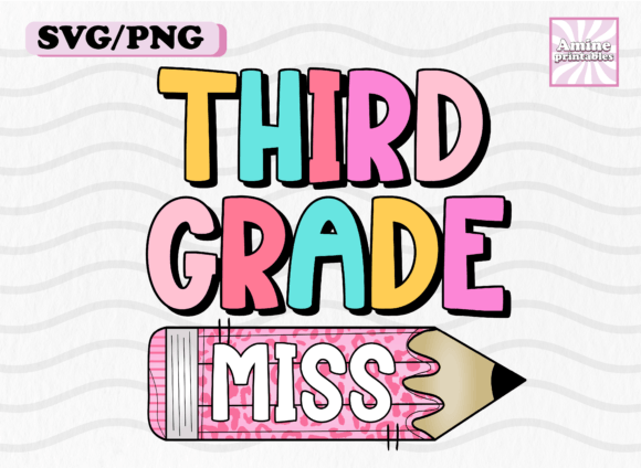 Third Grade School Girl Pencil Teacher: A Versatile Graphic Design Asset for Crafts and Graphics