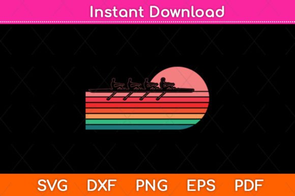 Vintage Team Rowboat Svg Design for Crafts and Graphics